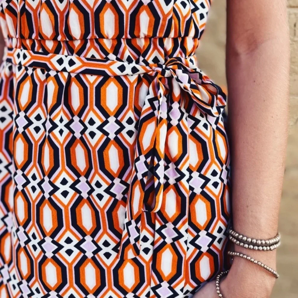 Sanctuary Dress Medium halter wrap tie orange - Picture 4 of 5